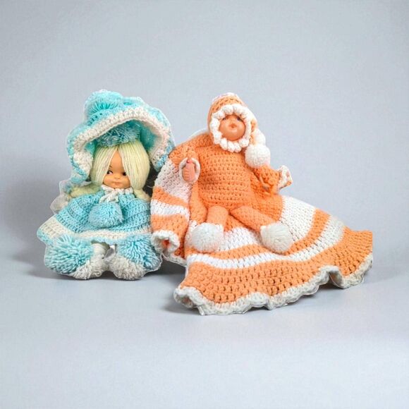 Vintage Hand Crocheted Dolls: Nursery Decor, Collectible Art - Picture 1 of 6